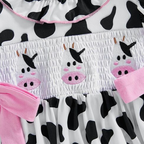 Kavousa Baby Girl Summer Outfit Cartoon Animals Cow Short Sleeve One-Piece Romper Jumpsuit Headband Set Newborn Clothes in Saudi Arabia