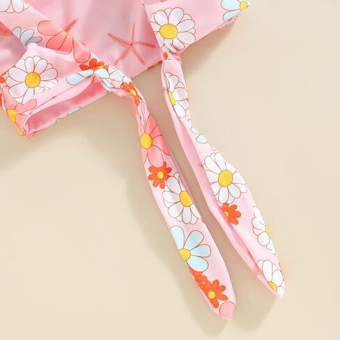 Baby Girls Swimsuit Floral Daisy Two Piece Girls Bathing Suit Sleeveless Tank Bottom Toddler Swimsuit Summer Beach Wear in Kuwait