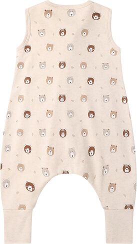 Owlivia 1.0 Tog 100% Organic Cotton Baby Sleeping Bag with Feet Toddler sleep sack with Legs Sleeveless Wearable Blanket(1.0tog Mauve Feather,2 Years-80) in Saudi Arabia