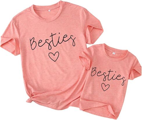 Besties Mommy and Me Matching Outfits Mothers Day Shirt Mom Daughter Matching T-Shirt Top for Women Toddler Girl in Saudi Arabia