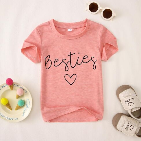 Besties Mommy and Me Matching Outfits Mothers Day Shirt Mom Daughter Matching T-Shirt Top for Women Toddler Girl in Saudi Arabia
