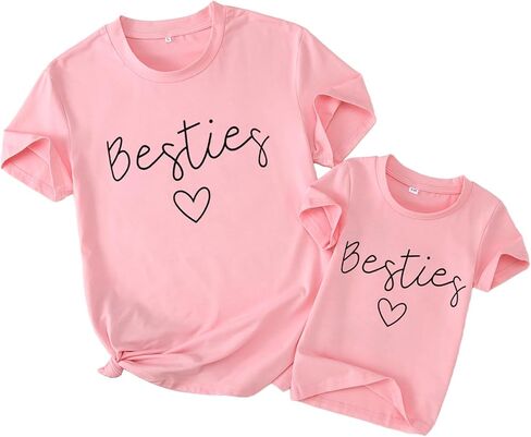 Besties Mommy and Me Matching Outfits Mothers Day Shirt Mom Daughter Matching T-Shirt Top for Women Toddler Girl in Saudi Arabia