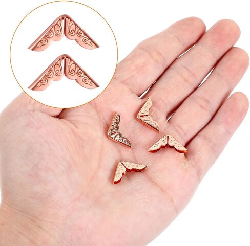 100 PCS Metal Book Corner Protectors, Silver Iron Guard Edge Cover Vintage Book Corner Covers Decorative Sturdy Triangle Decorative Trim for Photo Album Notebook Scrapbook Menu File Folder in Saudi Arabia