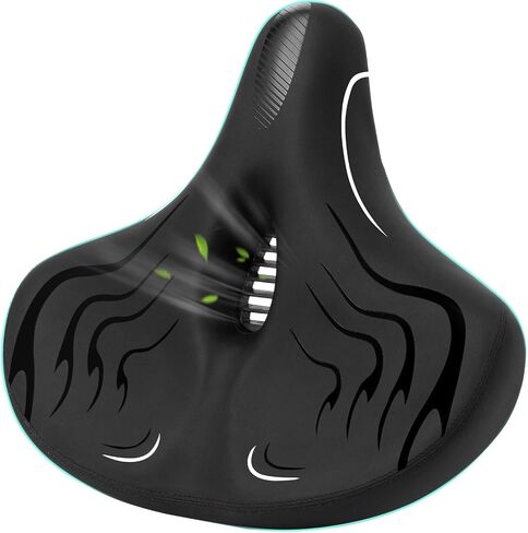 HAOQI Oversized Bike Seat,Soft Wide Bicycle Seat with Memory Foam, Comfortable Road&Mountain Bike Saddle for Most Peloton/Exercise/Stationary Bikes in Saudi Arabia