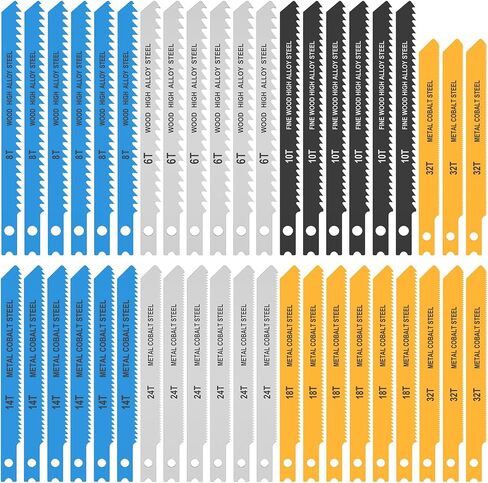 U-Shank Jig Saw Blade Set High Carbon Steel Assorted Saw Blades Sharp Fast Cut Down Jigsaw Blade for Wood Metal Plastic Cutting (24Pcs) in Kuwait