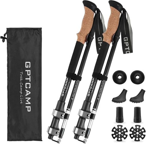 Walking Sticks,Trekking Poles Collapsible Hiking Poles,Lightweight Folding Travel Walking Sticks for Men Women,2pc Adjustable Hiking Sticks with EVA Foam Grips for Backpacking in Saudi Arabia