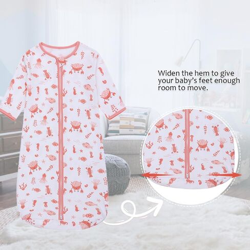 Miracle Baby Long Sleeve Sleep Sack 2 Pack Wearable Blanket Baby 100% Cotton Sleeping Bag for Newborn Infant Toddler in Kuwait