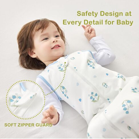 3.5 TOG Super Soft Winter Sleep Sack, 100% Organic Cotton Thick Warm Baby Wearable Blanket for 6-18 Months, Bear, Size M in Kuwait