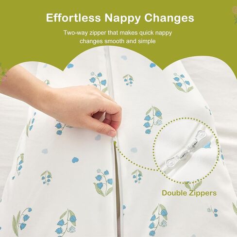 3.5 TOG Super Soft Winter Sleep Sack, 100% Organic Cotton Thick Warm Baby Wearable Blanket for 6-18 Months, Bear, Size M in Kuwait