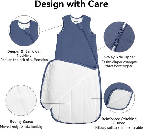 BubblePanda Modal Sleep Sack 6-12 Months 1.0 Tog Super Soft Toddler Sleep Sack for Babies 2-Way Zipper Baby Wearable Blanket in Saudi Arabia