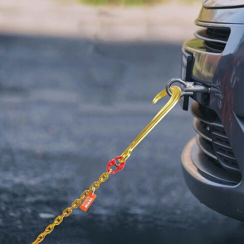 سلسلة لجام VEVOR G80 V، لجام سلسلة سحب 5/16 بوصة × 3 بوصات مع خطافات R، وخطافات T، وخطافات J وخطافات انتزاع، لجام سلسلة سحب النقل مع حمل عمل آمن 10800 رطل لاستعادة هادم الشاحنة المسطحة in Saudi Arabia
