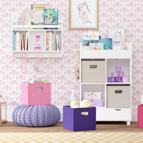 RiverRidge Folding Storage Bins with Handles Gray Cube Storage Organizer for Closet, Bedroom & Playroom - Closet Organizers and Storage Set of 4 in Saudi Arabia