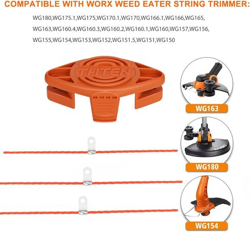 Thten WA 00104 WA0004 TRIMMER BLEDES HEAD متوافق مع WORX WG180 ، WG175 ، WG180 ، WG170 ، WG166 ، WG165 ، WG163 ، WG157 ، WG156 ، WG155 ، WG154 ، WG153 ، WG152 ، WG151.5 ، WG151 ، WG151 ، WG151. آكل سلسلة 18 حزمة in Kuwait