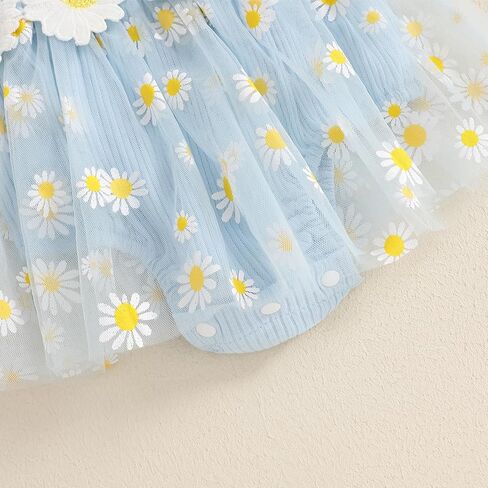 طفلة ملابس الملابس ديزي مضلعة بود ، فستان رومبير فستان الصيف للبنات حديثي الولادة 3 6 9 12 18 شهرًا in Kuwait