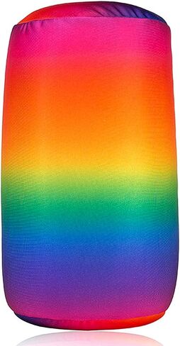 Squish Microbead Pillow Neck Lumbar Body Sopport Microbead Bolster 7 * 12Inches Travel Pillows for Chair Sleeping Car Seat Emotional Colorful Dormroom Accessory (Rainbow) in Kuwait