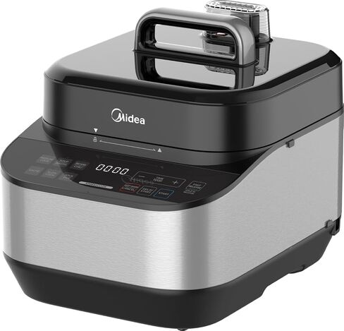Midea 12-in-1 Electric Pressure Cooker, 6 Quarts, 12 Presets, Multi-Functional Programmable Slow Cooker, Rice Cooker, Steamer, Sauté Pan, Yogurt Maker, and More, Stainless Steel in Kuwait