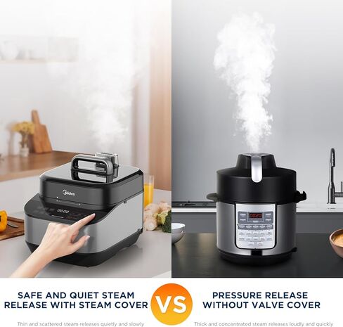 Midea 12-in-1 Electric Pressure Cooker, 6 Quarts, 12 Presets, Multi-Functional Programmable Slow Cooker, Rice Cooker, Steamer, Sauté Pan, Yogurt Maker, and More, Stainless Steel in Kuwait