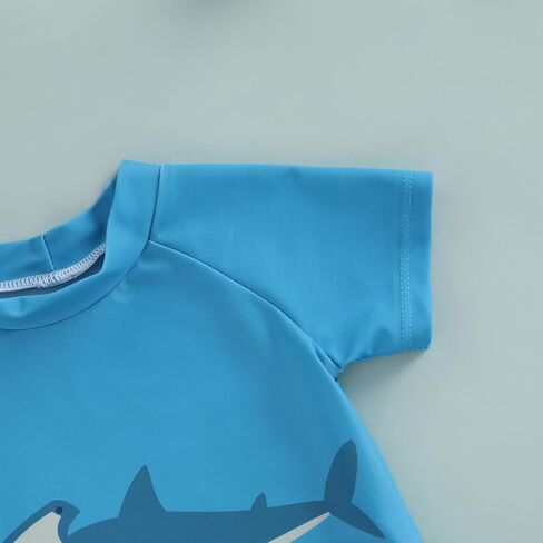 Baby Boy Swimsuit Set Toddler Rash Guard Swimwear Short Sleeve Swim Shirt Trunks with Sunhat 3Pcs Beachwear in Saudi Arabia