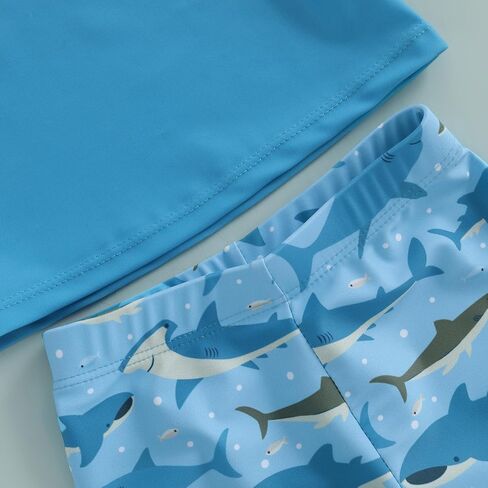 Baby Boy Swimsuit Set Toddler Rash Guard Swimwear Short Sleeve Swim Shirt Trunks with Sunhat 3Pcs Beachwear in Saudi Arabia