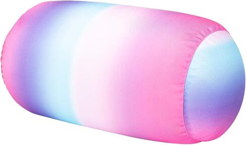 Squish Microbead Pillow Neck Lumbar Body Sopport Microbead Bolster 7 * 12Inches Travel Pillows for Chair Sleeping Car Seat Emotional Colorful Dormroom Accessory (Rainbow) in Kuwait