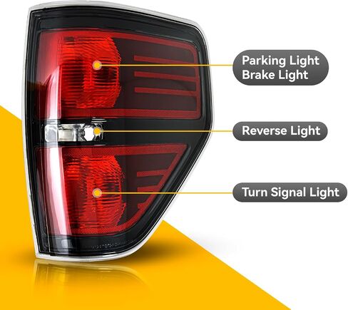 مجموعة مصابيح الذيل متوافقة مع مصابيح الفرامل الخلفية Ford F150 F-150 2009-2014، استبدال OE مع المصابيح والمقبس، جانب الركاب والسائق in Saudi Arabia