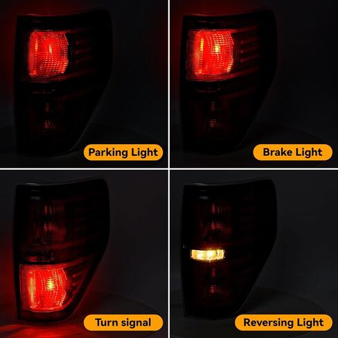 مجموعة مصابيح الذيل متوافقة مع مصابيح الفرامل الخلفية Ford F150 F-150 2009-2014، استبدال OE مع المصابيح والمقبس، جانب الركاب والسائق in Saudi Arabia