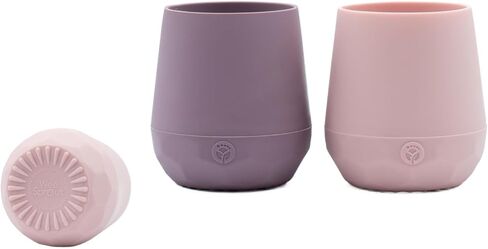 WeeSprout Silicone Baby Training Cups - Set of 2 Soft Silicone Cups - 2 oz Open Cup for Baby 6+ Months - Non-Slip Grip, Weighted Base - Gentle on Gums & Teeth (Pastel Blue & Pastel Coral) in Saudi Arabia
