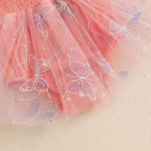 Dcohmch Fairy 1st Birthday Girl Outfit Tie-up Tull Romper Dress with Butterfly Wings Cake Smash Photo Shoot Clothes in Kuwait