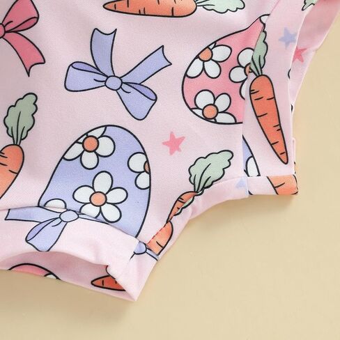 Hekkomird Baby Girl Easter Outfits Cute Letter Short Sleeve T-Shirt Top Bunny Shorts Bow Headband Infant Summer Clothes in Saudi Arabia