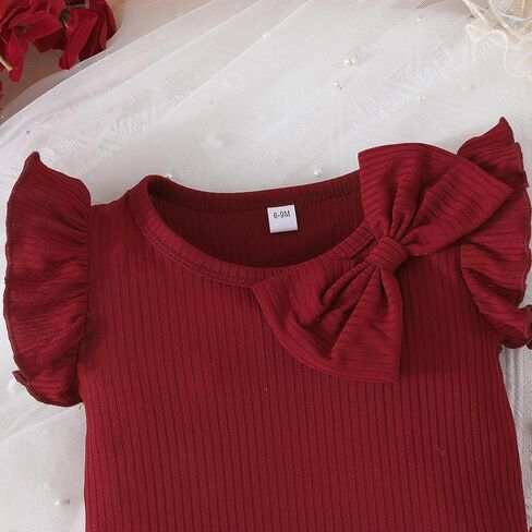 SUREPOCH Toddler Baby Girl Clothes Summer Outfits Ruffled Knit Sleeveless Top Cute Shorts Set Perfect Gifts for Baby Girls in Saudi Arabia