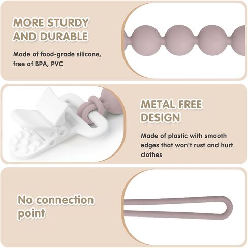 Pacifier Clips, 6-Pack Silicone Pacifier Holder Clip with Stylish Round Design, 100% Food Grade Silicone, Safe Essentials for Newborns Baby Boys and Girls in Saudi Arabia
