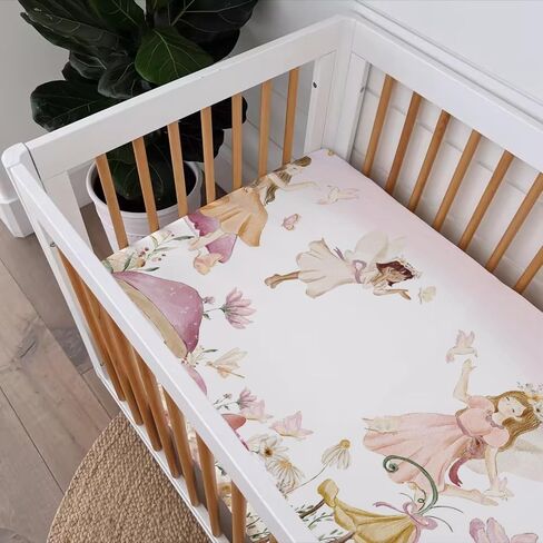 Baby Boy Girl Standard Crib Sheet Covers Dragon Tale Castle, Watercolor Green Moon Cloud Star Tree Snug Fitted Toddler Mattress Sheet, Soft Stretchy Breathable Kid Nursery Bed Decor Gift 52x28 in Kuwait