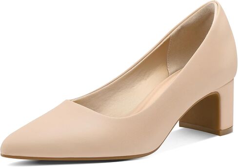 mysoft Women's Pointed Toe Pumps 2 Inch Chunky Block Low Heels Dressy Shoes Slip On Pumps in Saudi Arabia