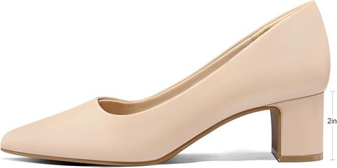mysoft Women's Pointed Toe Pumps 2 Inch Chunky Block Low Heels Dressy Shoes Slip On Pumps in Saudi Arabia