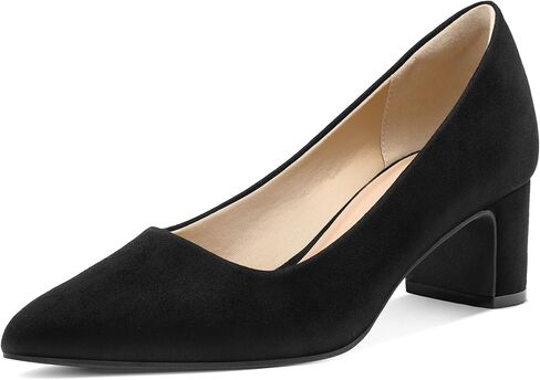 mysoft Women's Pointed Toe Pumps 2 Inch Chunky Block Low Heels Dressy Shoes Slip On Pumps in Saudi Arabia