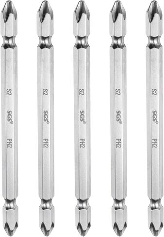 Harfington 5pcs مغناطيسي مزدوج المفك البراغي بت 6.35 مم ph2 4 "طول 1/4" سداسي سداسي S2 الصلب اثنين in Kuwait