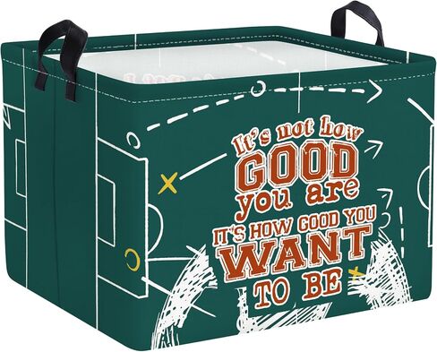 Clastyle Vintage Sport Ball Storage Storage Basket Baby Laundry Gerfer Boy Gift Toy Box Toyblible Organizer Congery Bin لغرفة النوم ، كرة القدم الخضراء ، 40*30*30 سم in Saudi Arabia