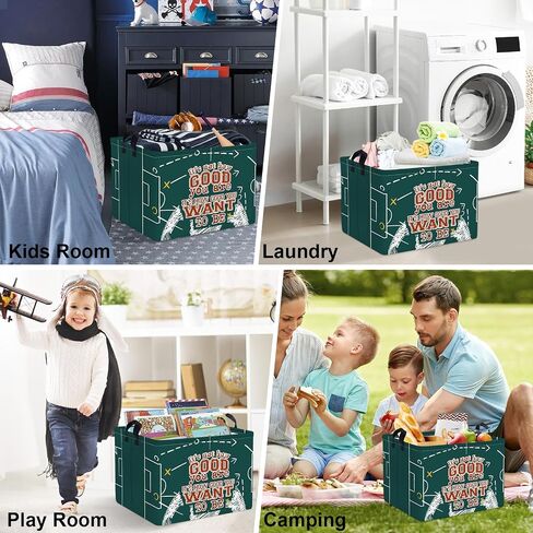 Clastyle Vintage Sport Ball Storage Storage Basket Baby Laundry Gerfer Boy Gift Toy Box Toyblible Organizer Congery Bin لغرفة النوم ، كرة القدم الخضراء ، 40*30*30 سم in Saudi Arabia