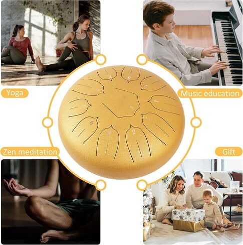 Steel Tongue Drum - Percussion Instrument -Handpan Drum with Bag, Music Book, Mallets, Finger Picks in Saudi Arabia