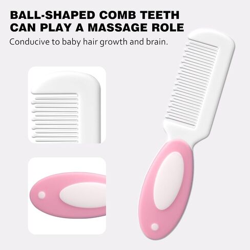 Baby Grooming Kit,Baby Health Care Kit,Baby Brush Soft Bristles 5 pcs Baby Nail Kit Nursery Care Kit Baby Hair Brush Hair Comb Nail Kit Safety Cutter Nail Clipper Set Pink in Kuwait