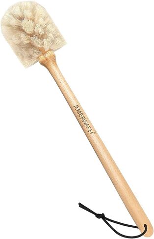 Bottle Brush Cleaner with Horsehair Bristles, 13-3/4 Inch Long Wood Handle Natural Cleaning Brush Cleans and Scrubs Wide Mouth Jars, Glasses, Vases, Mugs and Pitchers in Saudi Arabia