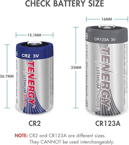Tenergy CR2 3V Lithium Battery Non-Rechargeable PTC Protected High Performance CR2 Batteries for Flashlight, Digital Cameras, Toys, Alarm Systems, 5 Pack in Saudi Arabia