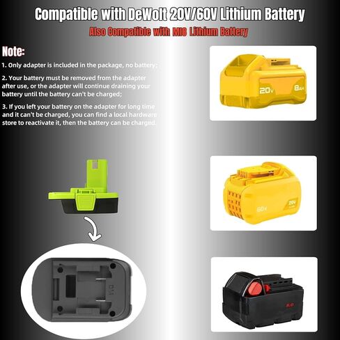 For DeWalt Battery Adapter, Convert for DeWalt 20V 60V Lithium Battery to Work for Other Cordless Power Tools (for dewalt battery to for Makita Tool) in Kuwait