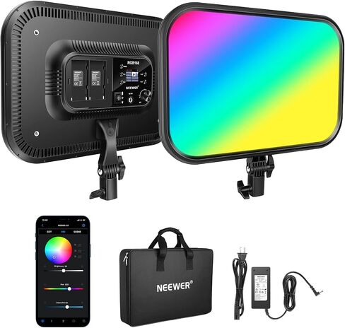 Neewer 9" LED Video Light Panel, Dimmable DSLR Camera Soft Lighting, 4000mAh Rechargeable Battery, USB Type C Ports, 3200K~5600K CRI95+ 600Lux for Photography Video Recording Live Streaming, NL-116AI in Saudi Arabia