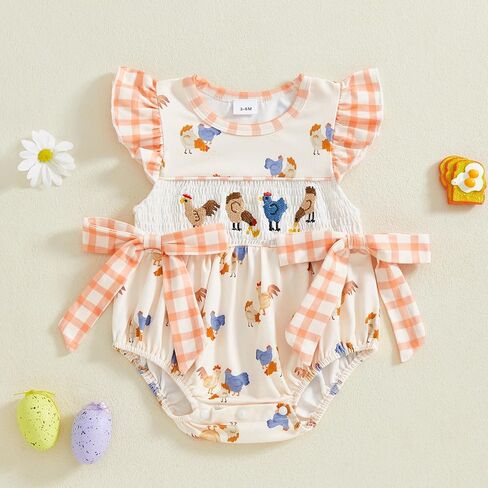 Newborn Baby Girl Easter Outfit Infant Girl Clothes Baby Easter Romper Jumpsuit Summer Baby Girl Clothes in Kuwait
