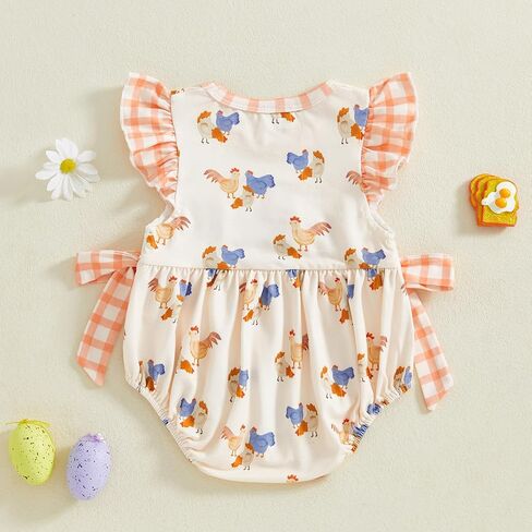 Newborn Baby Girl Easter Outfit Infant Girl Clothes Baby Easter Romper Jumpsuit Summer Baby Girl Clothes in Kuwait