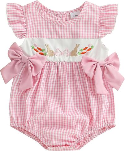 Newborn Baby Girl Easter Outfit Infant Girl Clothes Baby Easter Romper Jumpsuit Summer Baby Girl Clothes in Kuwait