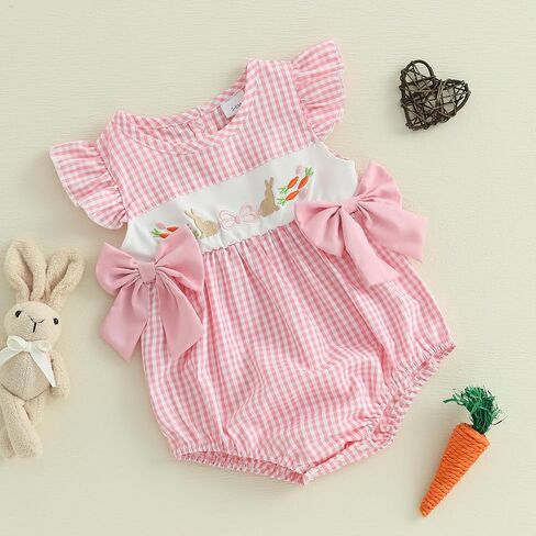 Newborn Baby Girl Easter Outfit Infant Girl Clothes Baby Easter Romper Jumpsuit Summer Baby Girl Clothes in Kuwait