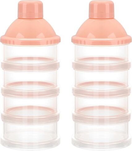 Accmor Formula Dispenser On The Go, 4 Compartments Stackable Formula Container for Travel, Baby Milk Powder Kids Snack Container, BPA Free ﻿ in Kuwait