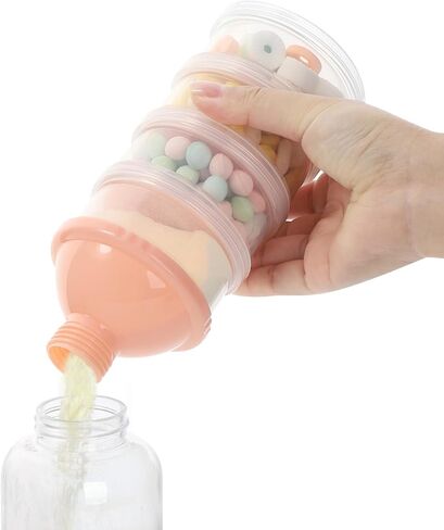 Accmor Formula Dispenser On The Go, 4 Compartments Stackable Formula Container for Travel, Baby Milk Powder Kids Snack Container, BPA Free ﻿ in Kuwait